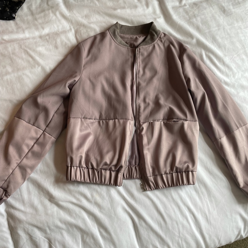 Oversized mauve bomber jacket size small